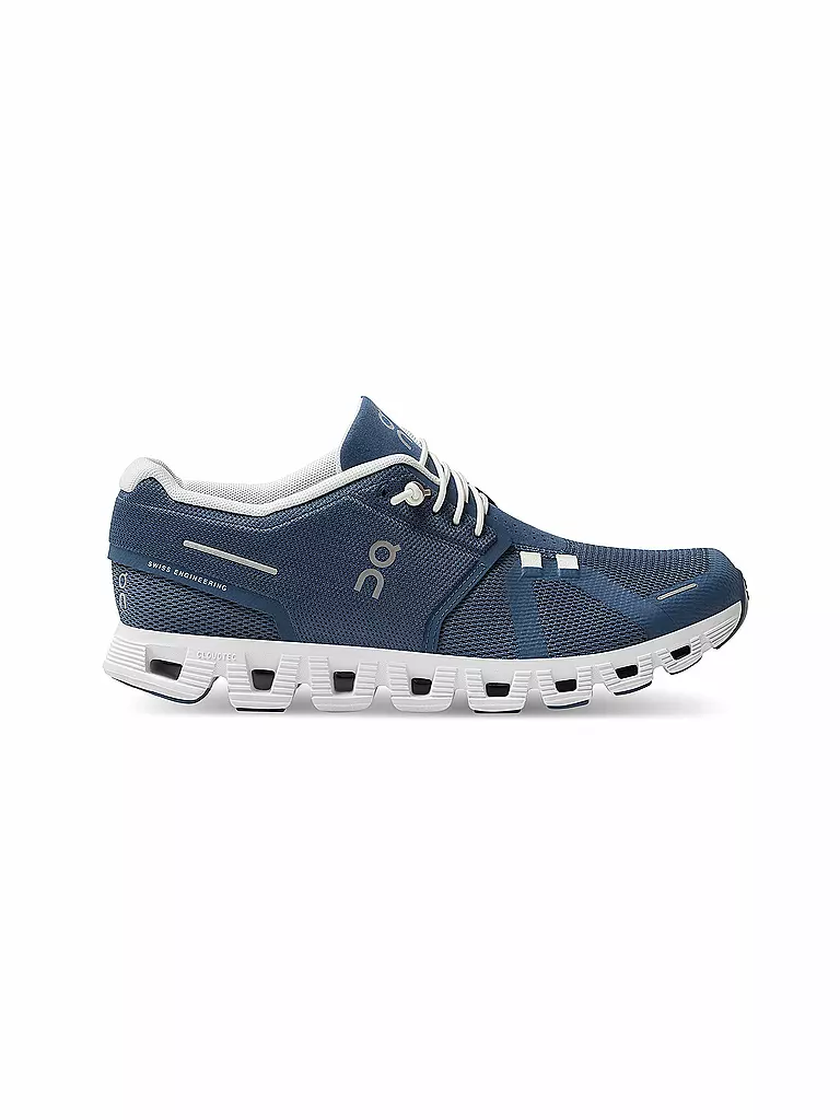 ON Damen Laufschuhe Cloud 5 DENIM WHITE blau